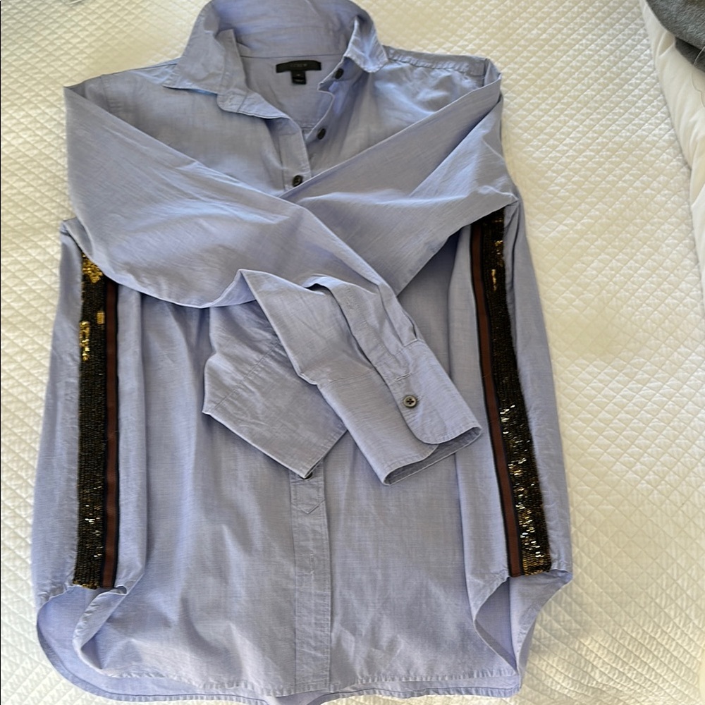 Light Blue Shirt with Sequin Accents